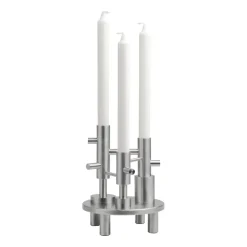Discount Fritz Hansen Candelabro Jaime Hayon grande, Stainless steel Plateado
