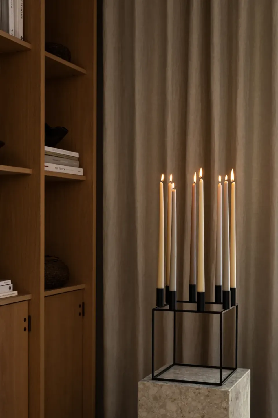 Hot Audo Copenhagen Candelabro Kubus 8, Negro