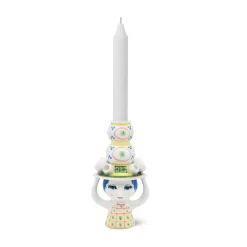 Clearance Bjørn Wiinblad Candelabro Lady with hat H16 cm, Rosa