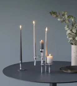 Outlet LIND DNA Candelabro Lind Curve combinable cromo, Triple Plateado
