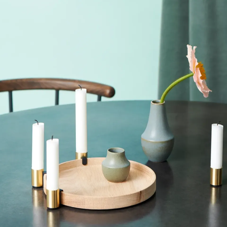 Discount Applicata Candelabro Luna maxi, roble-latón BeigeColor dorado