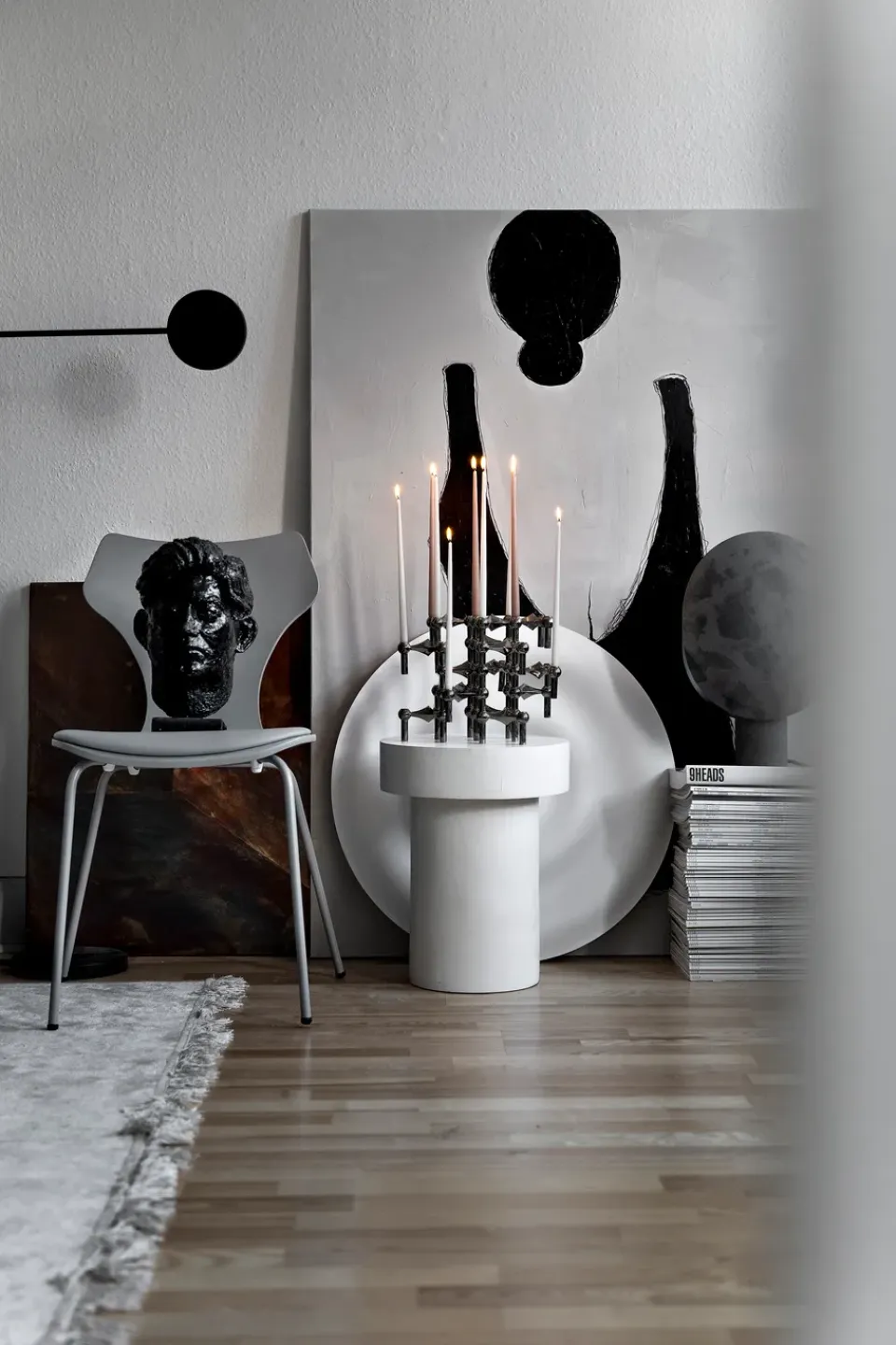 Sale STOFF Candelabro Nagel, cromo negro Gris