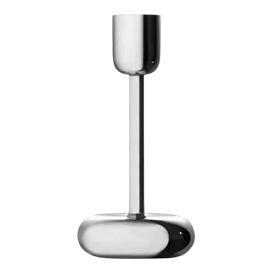 Clearance Iittala Candelabro Nappula acero, grande 183 mm Plateado