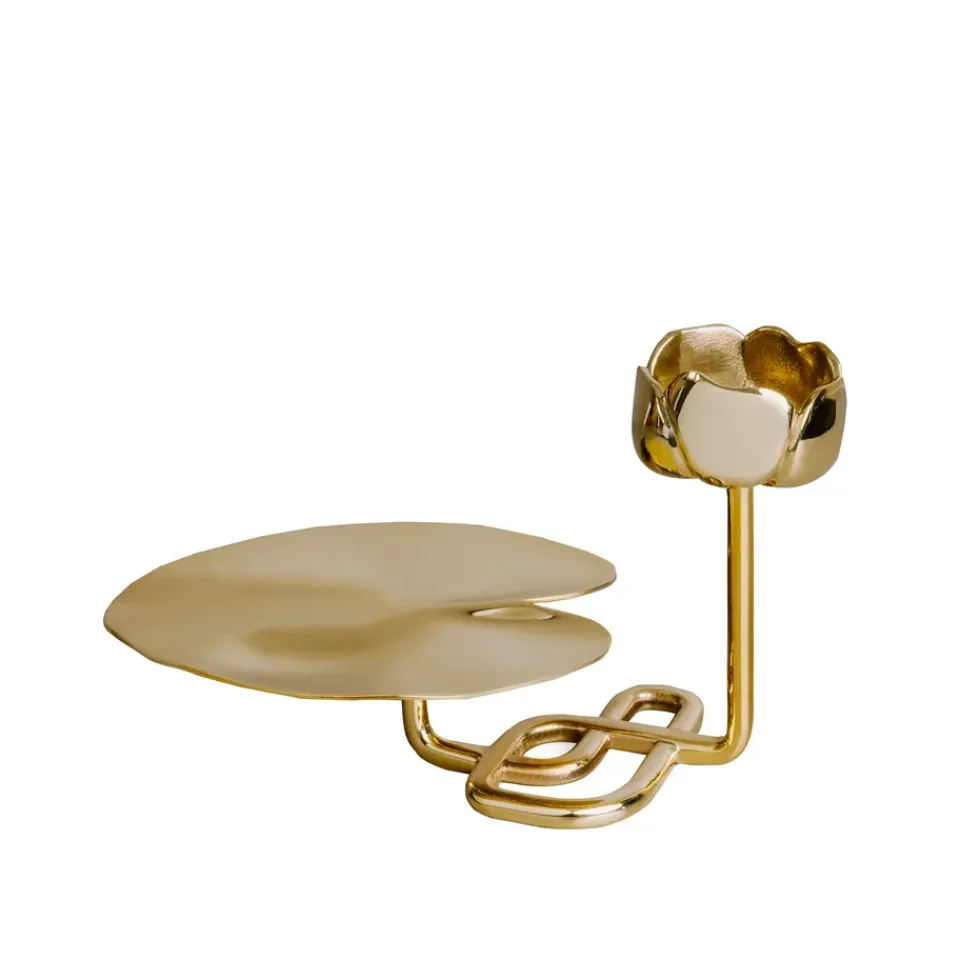 Outlet Hilke Collection Candelabro Ninfea No.2, Latón Color dorado