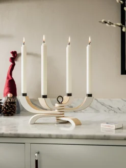 Discount Design House Stockholm Candelabro Nordic Light, 4 brazos, Blanco