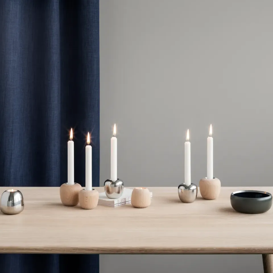 Discount Stelton Candelabro Ora acero inoxidable, Grande Plateado