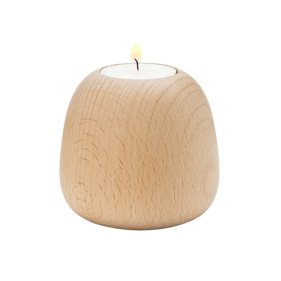 Hot Stelton Candelabro Ora madera, Grande Beige