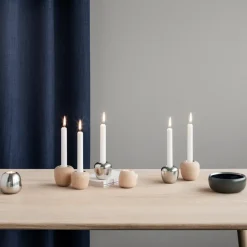 Hot Stelton Candelabro Ora madera, Grande Beige