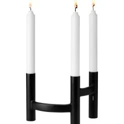 Discount Stelton Candelabro Ora trearmad, Negro