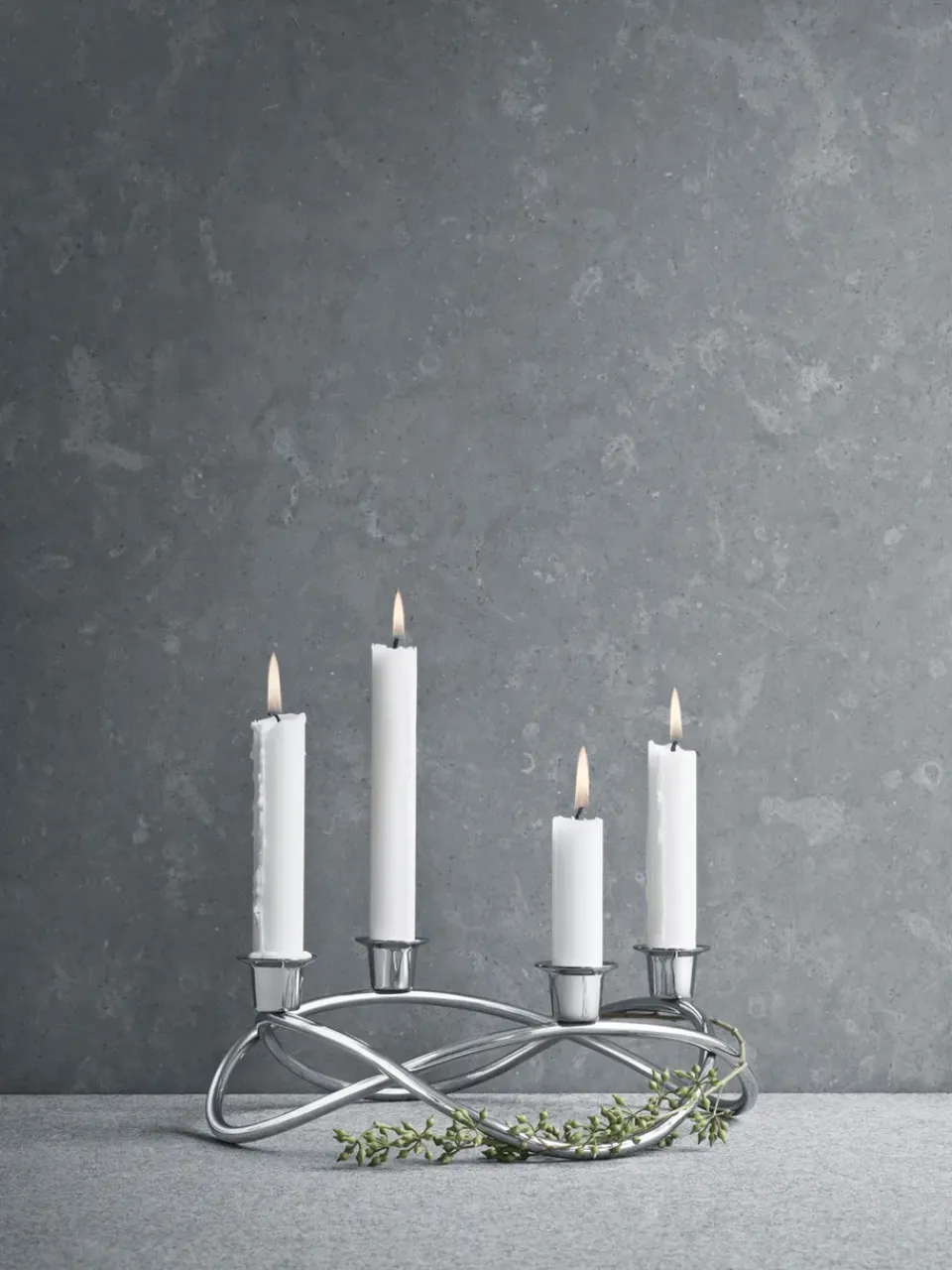 Online Georg Jensen Candelabro Season Ø26 cm, brillante GrisPlateado