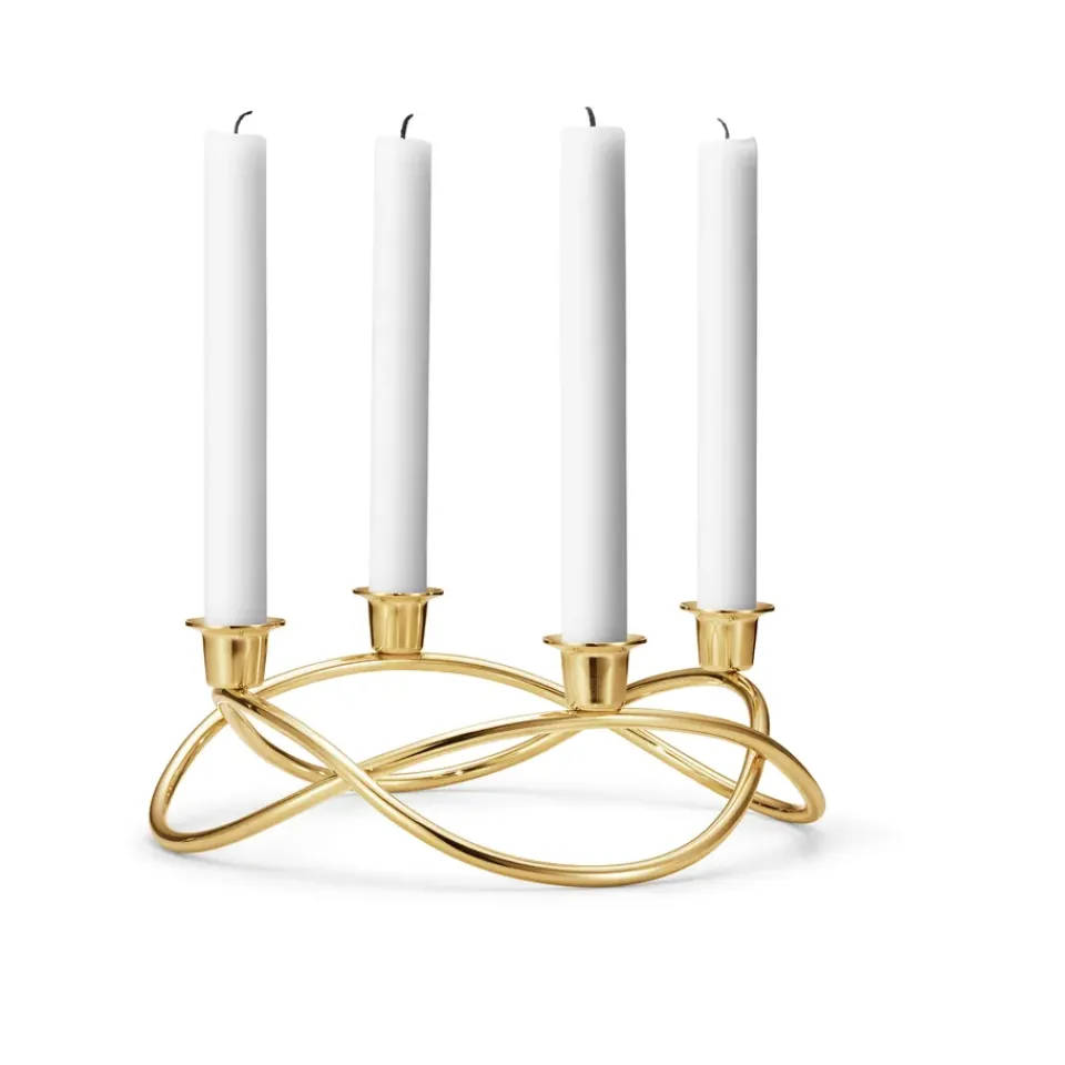 Online Georg Jensen Candelabro Season Ø26 cm, chapado en oro Color dorado