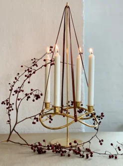 Online Georg Jensen Candelabro Season Ø26 cm, chapado en oro Color dorado