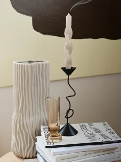 New Broste Copenhagen Candelabro Selma 26,5 cm, Black Negro