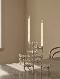 Best STOFF Candelabro Quist, Cromo cepillado Plateado