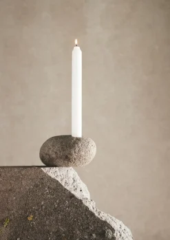 Outlet MUUBS Candelabro Valley 6 cm, Piedra natural Gris