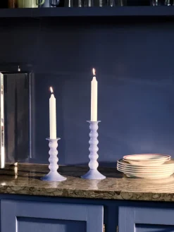 Clearance HAY Candelabro Wavy mediano 14 cm, Jade light blue Azul
