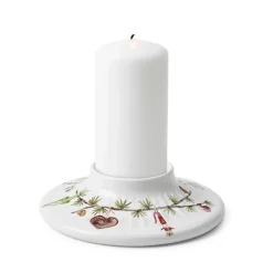 Sale Kähler Canelabro para vela gruesa Hammershøi Christmas Ø13 cm, Blanco