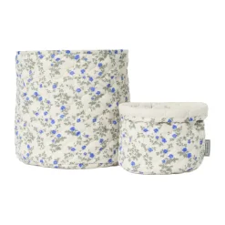 Best Garbo&Friends Cesta acolchada Dainty satin 2 piezas, Ø20x20 cm + Ø30x30 cm Azul