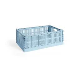 Outlet HAY Cesta Colour Crate L 34,5x53 cm, Soft blue Azul