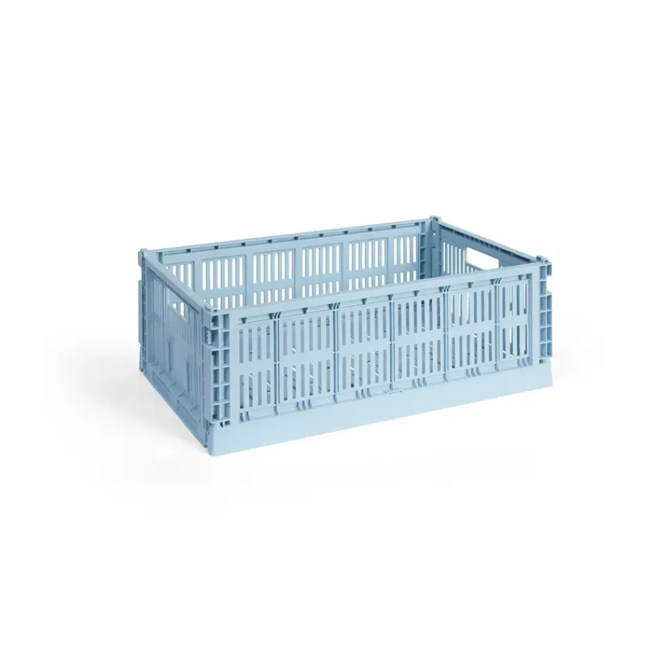 Outlet HAY Cesta Colour Crate L 34,5x53 cm, Soft blue Azul