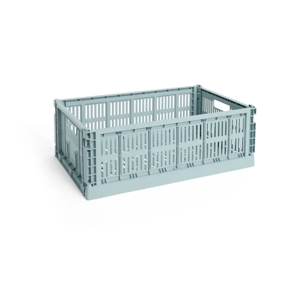 Clearance HAY Cesta Colour Crate L 34,5x53 cm, Dusty blue Azul