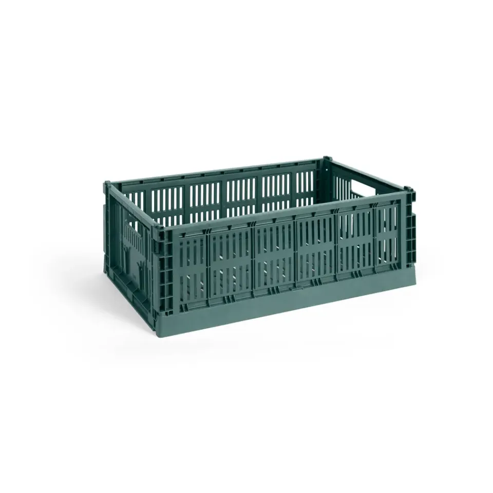 Sale HAY Cesta Colour Crate L 34,5x53 cm, Dark green Verde