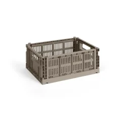 HAY Cesta Colour Crate M 26,5x34,5 cm, Warm grey Gris