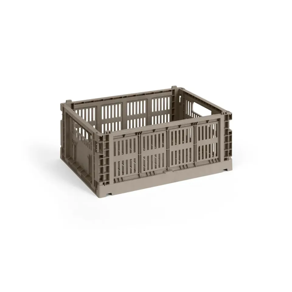 HAY Cesta Colour Crate M 26,5x34,5 cm, Warm grey Gris