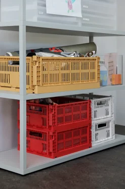 Discount HAY Cesta Colour Crate M 26,5x34,5 cm, Off-white Blanco