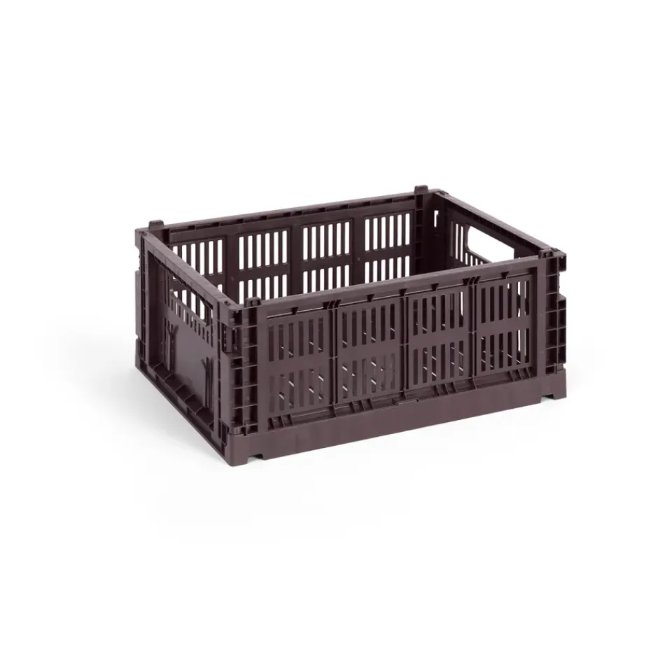 HAY Cesta Colour Crate M 26,5x34,5 cm, Bordeaux Rojo