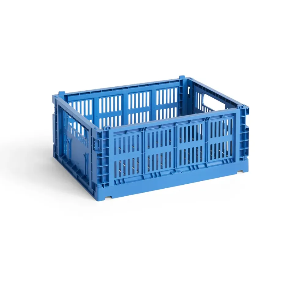 Outlet HAY Cesta Colour Crate M 26,5x34,5 cm, Electric blue Azul