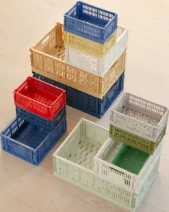 Outlet HAY Cesta Colour Crate M 26,5x34,5 cm, Electric blue Azul