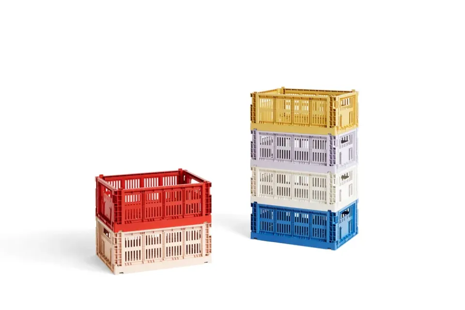 Outlet HAY Cesta Colour Crate M 26,5x34,5 cm, Electric blue Azul
