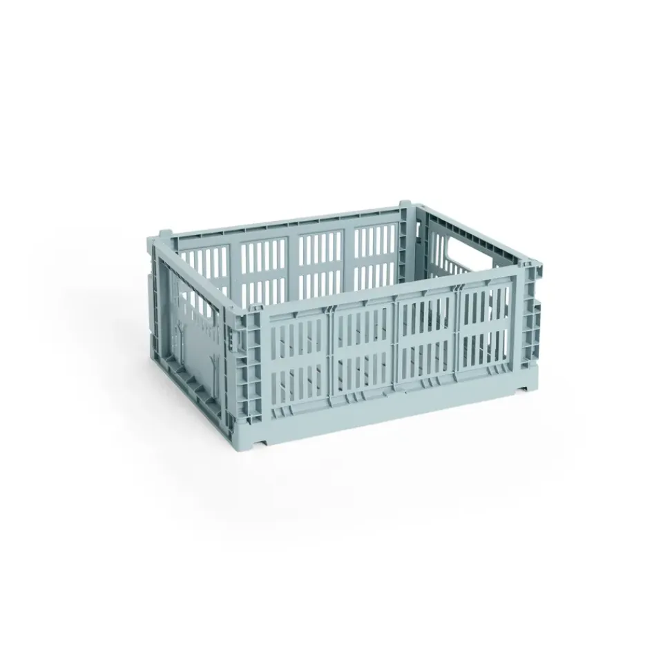 Hot HAY Cesta Colour Crate M 26,5x34,5 cm, Dusty blue Azul
