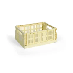 Discount HAY Cesta Colour Crate M 26,5x34,5 cm, Light yellow Amarillo