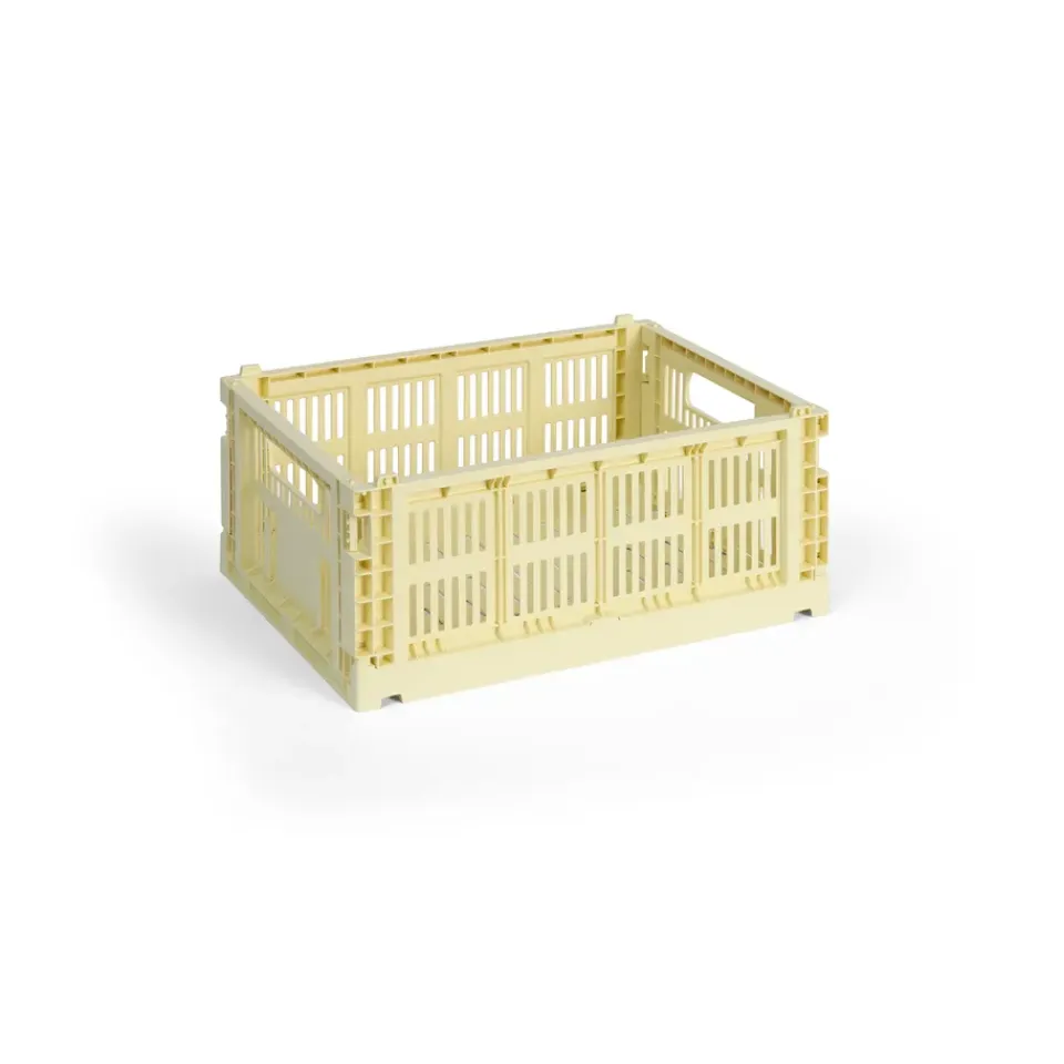 Discount HAY Cesta Colour Crate M 26,5x34,5 cm, Light yellow Amarillo
