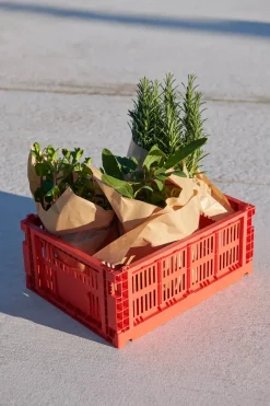 New HAY Cesta Colour Crate M 26,5x34,5 cm, Red Rojo