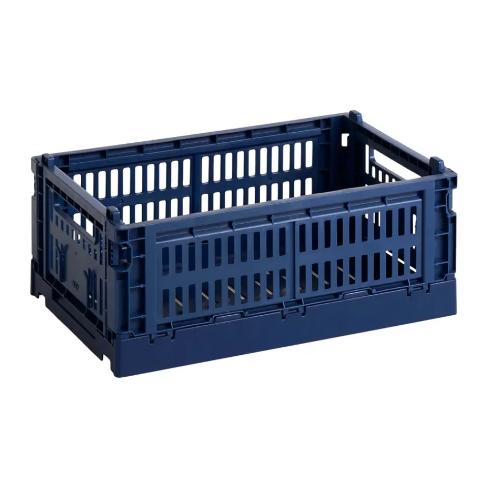 Discount HAY Cesta Colour Crate S 17x26,5 cm, Dark blue Azul