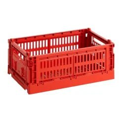 Discount HAY Cesta Colour Crate S 17x26,5 cm, Red Rojo