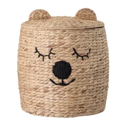 Bloomingville Cesta con tapa Dolma Ø42x50 cm, Natur Beige