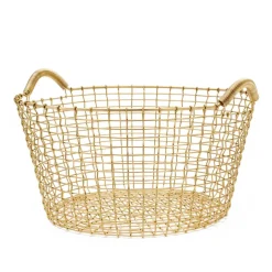 New KORBO Cesta de alambre Classic 35, latón Blanco