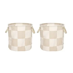 Clearance OYOY Cesta de almacenamiento Chess medium 2-pack, Clay-offwhite BeigeMarrón