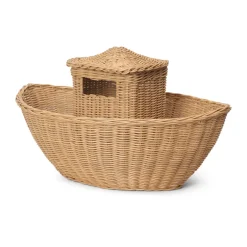 Best Ferm Living Cesta de almacenamiento de mimbre Ark, Natural Marrón