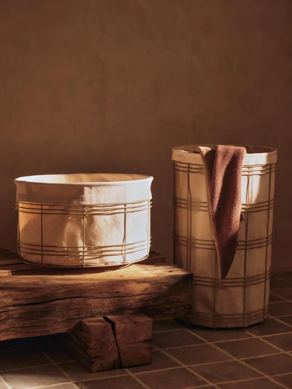 Outlet Ferm Living Cesta de almacenamiento Fio, Cashmere-natural, Ø53 × 30,2 cm Beige
