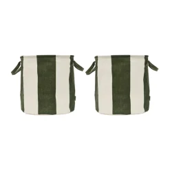 New OYOY Cesta de almacenamiento Kara medium Ø32x32 cm 2-pack, Dark Green Verde