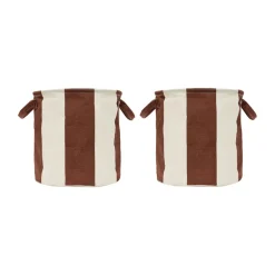 Best OYOY Cesta de almacenamiento Kara medium Ø32x32 cm 2-pack, Nutmeg MarrónBlanco