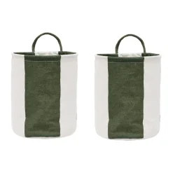 Discount OYOY Cesta de almacenamiento Kara small Ø18x22 cm 2-pack, Dark Green Verde