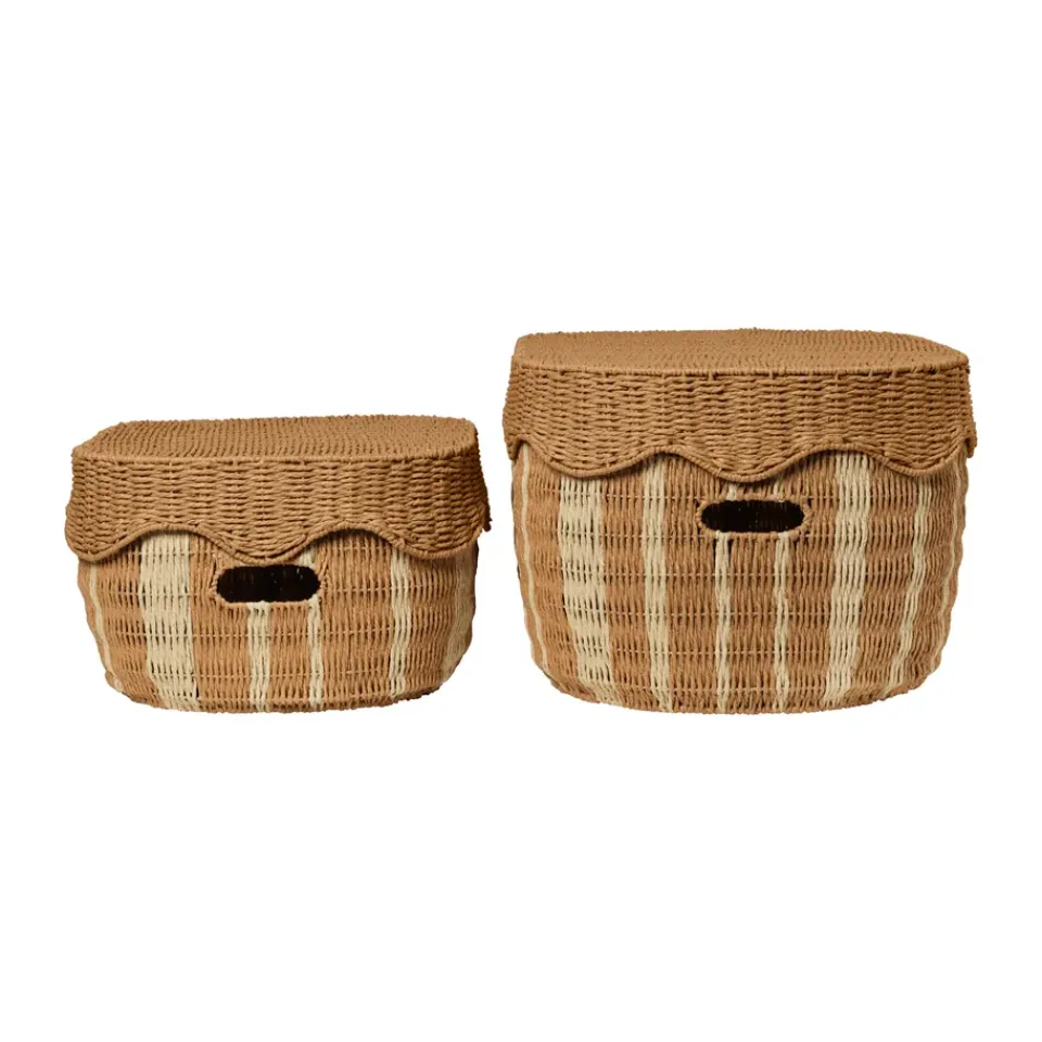 Online Ferm Living Cesta de almacenamiento Rivan, 2 piezas, Natural-off-white BeigeBlanco