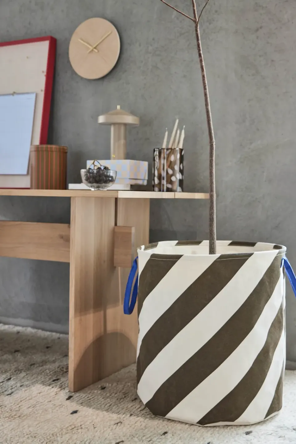 Sale OYOY Cesta de almacenamiento Sakki 54 cm, Choko MarrónBlanco