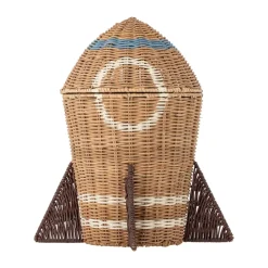 Discount Bloomingville Cesta de ratán con tapa Space 31x35 cm, Natural Marrón